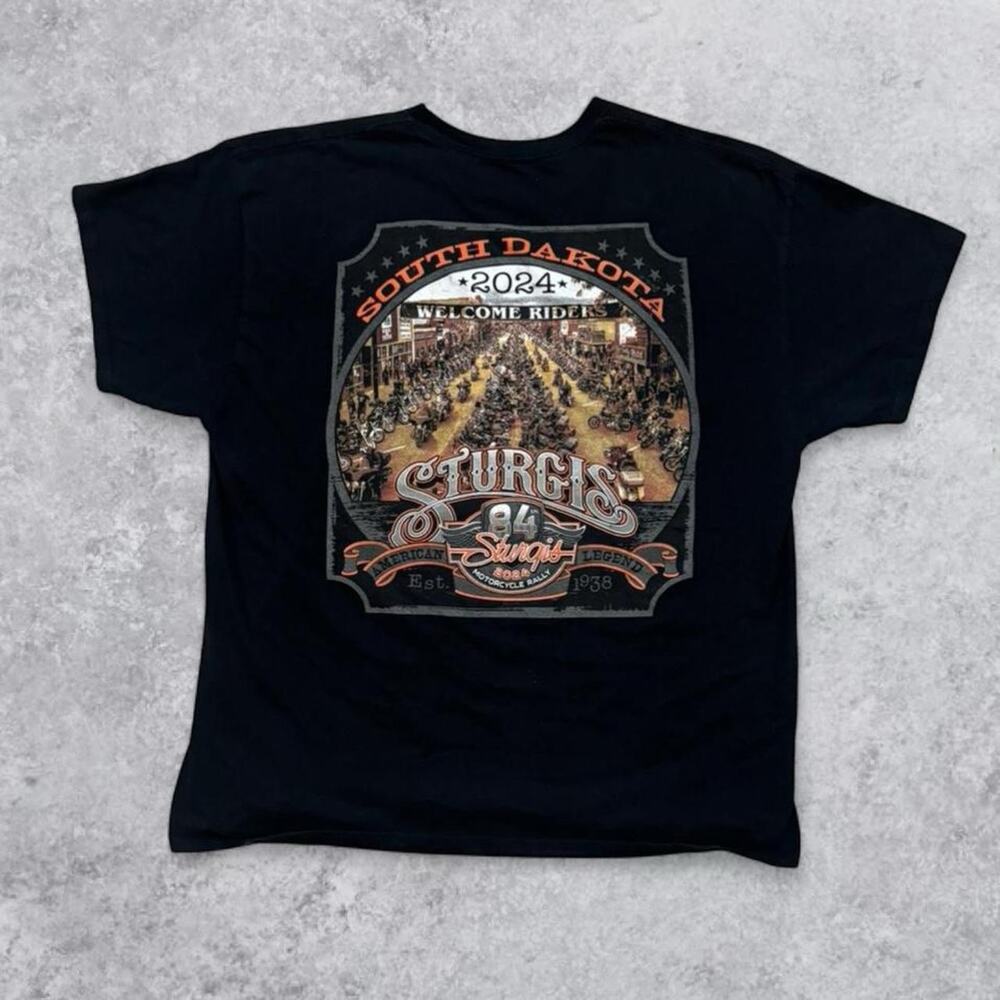 Sturgis South Dakota 2024 Motorcycle Rally Harley Davidson Grunge T Shirt Sz XL